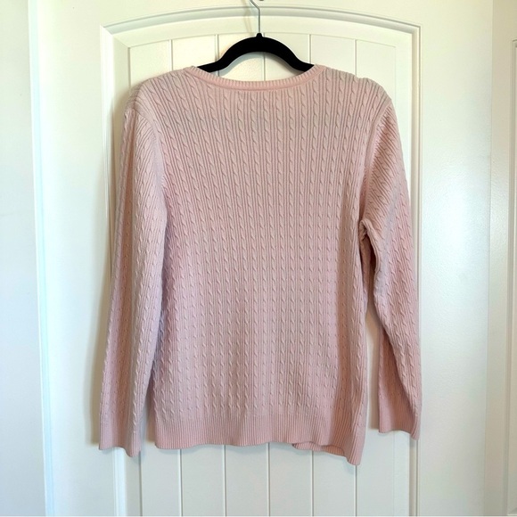 Karen Scott 100% cotton v neck pale pink women’s sweater XL - like new c… - Picture 3 of 8